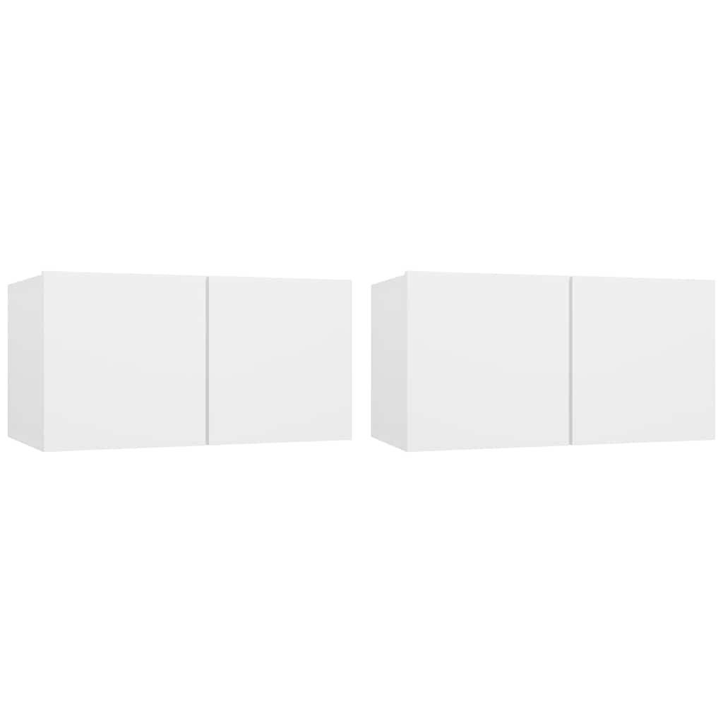 Hanging TV Cabinets 2 pcs White 60x30x30 cm