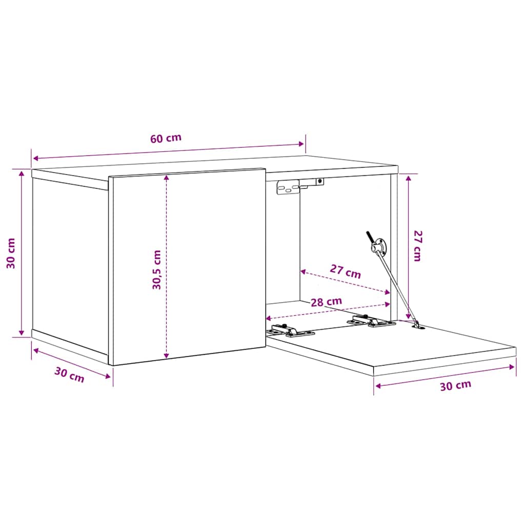 Hanging TV Cabinets 2 pcs White 60x30x30 cm