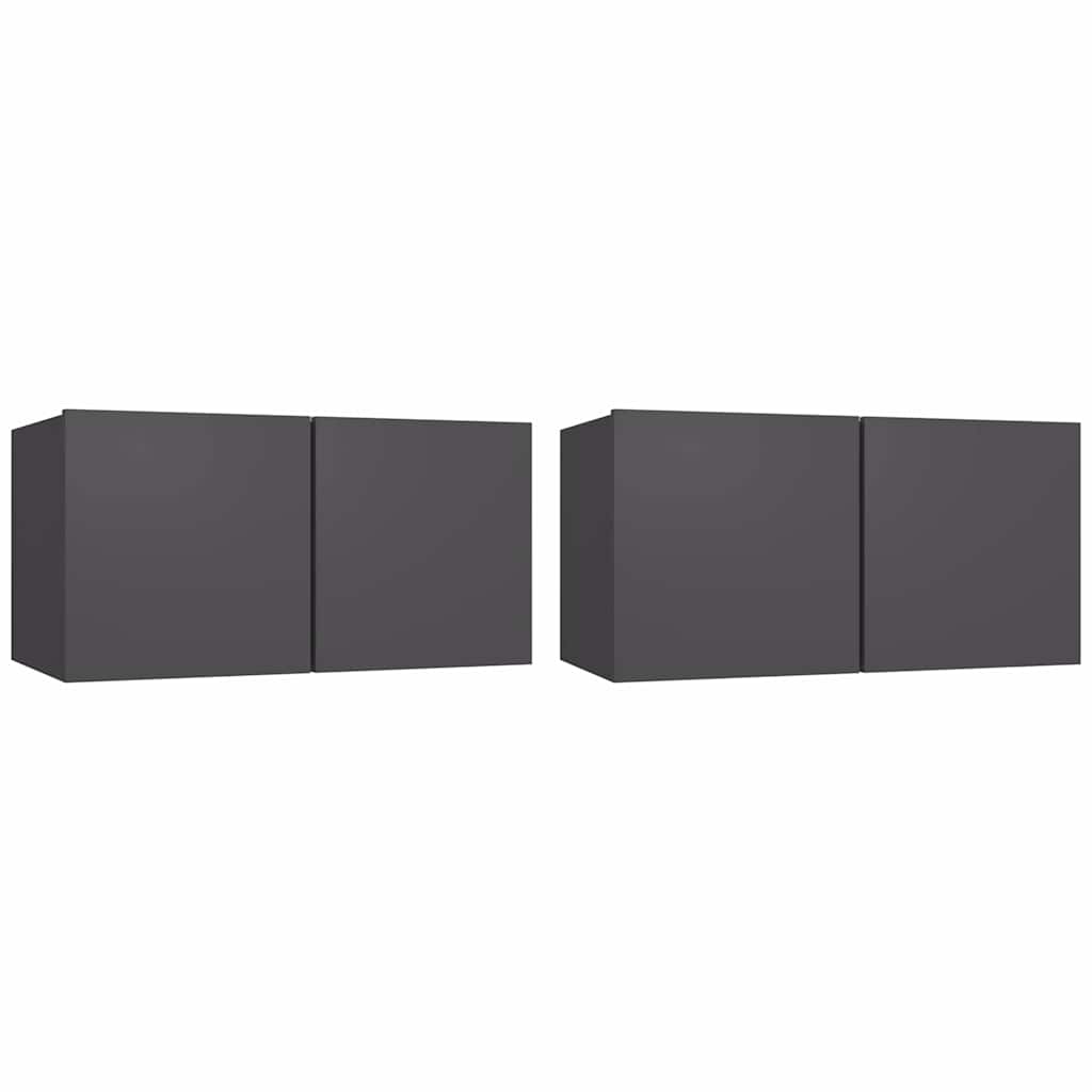 Hanging TV Cabinets 2 pcs Grey 60x30x30 cm