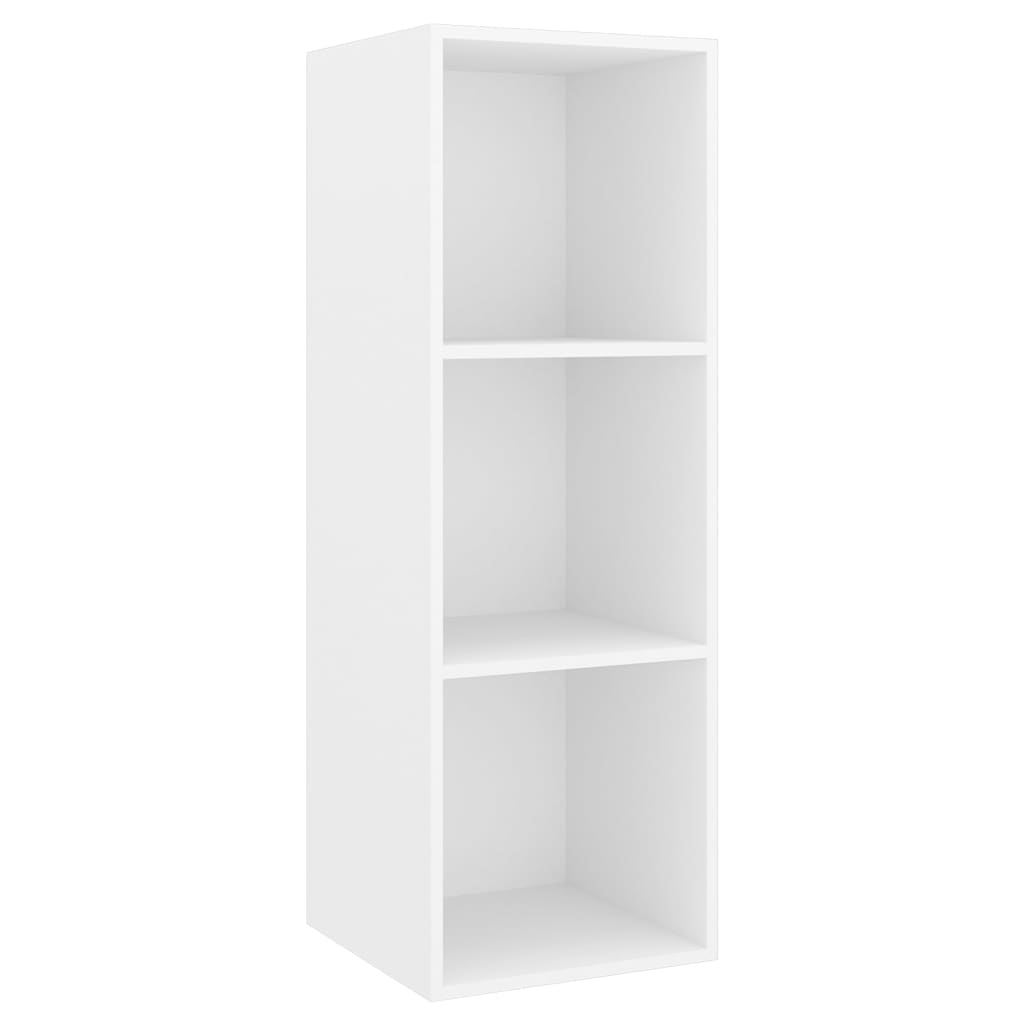 2 Piece Wall-mounted TV Cabinet Set White Engineered Wood
