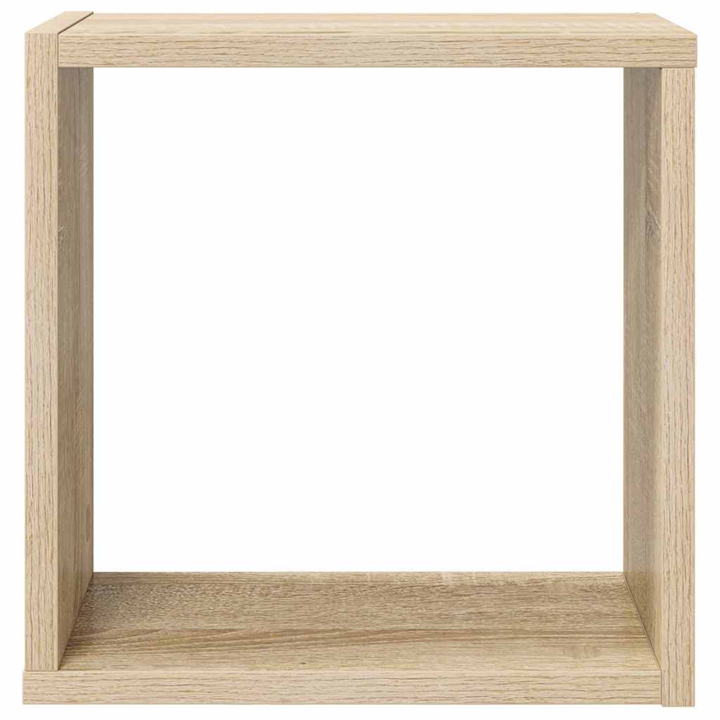 Wall Cube Shelves 4 pcs White and Sonoma Oak 30x15x30 cm