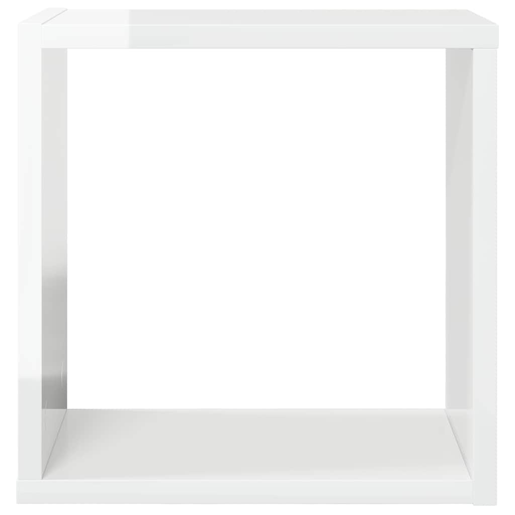 Wall Cube Shelves 4 pcs High Gloss White 30x15x30 cm