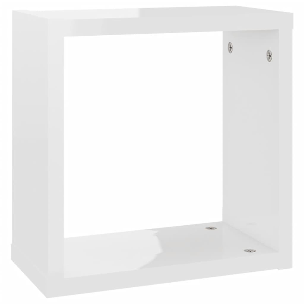 Wall Cube Shelves 6 pcs High Gloss White 30x15x30 cm