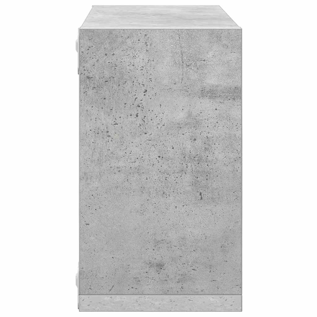 Wall Cube Shelves 2 pcs Concrete Grey 26x15x26 cm
