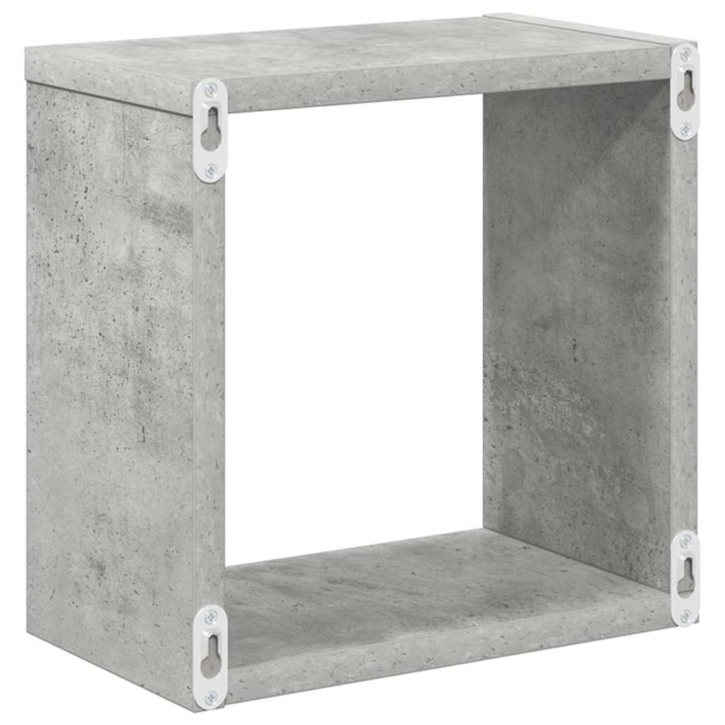 Wall Cube Shelves 2 pcs Concrete Grey 26x15x26 cm