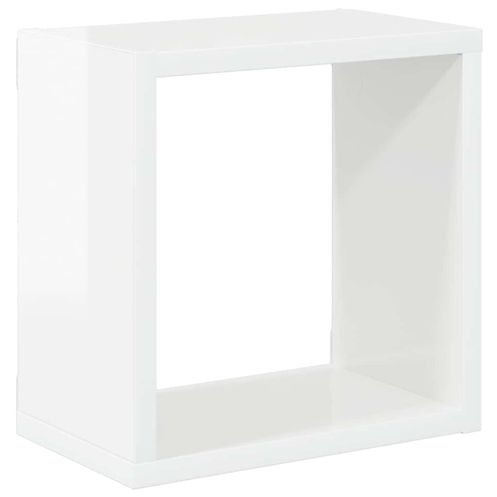 Wall Cube Shelves 6 pcs High Gloss White 26x15x26 cm