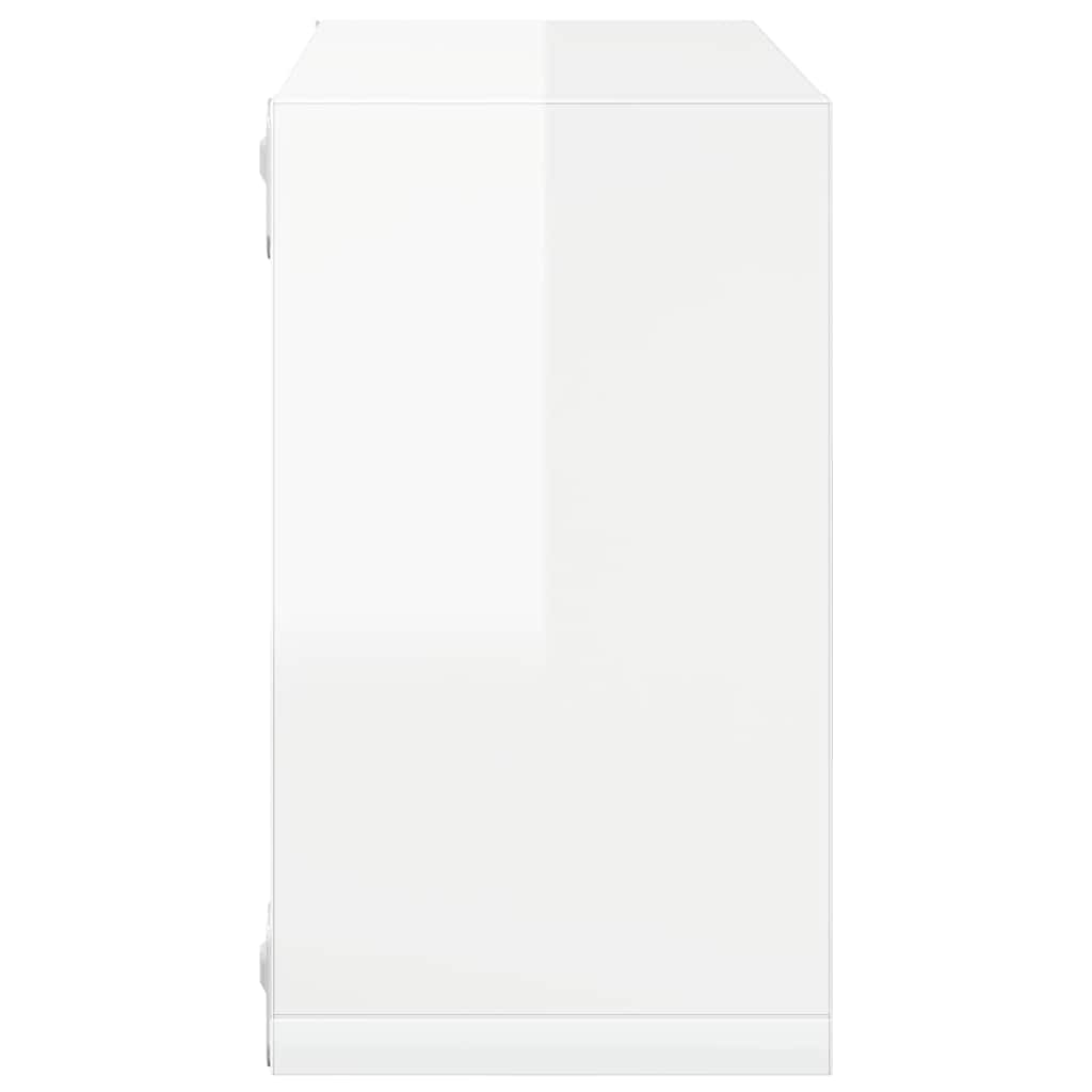 Wall Cube Shelves 6 pcs High Gloss White 26x15x26 cm
