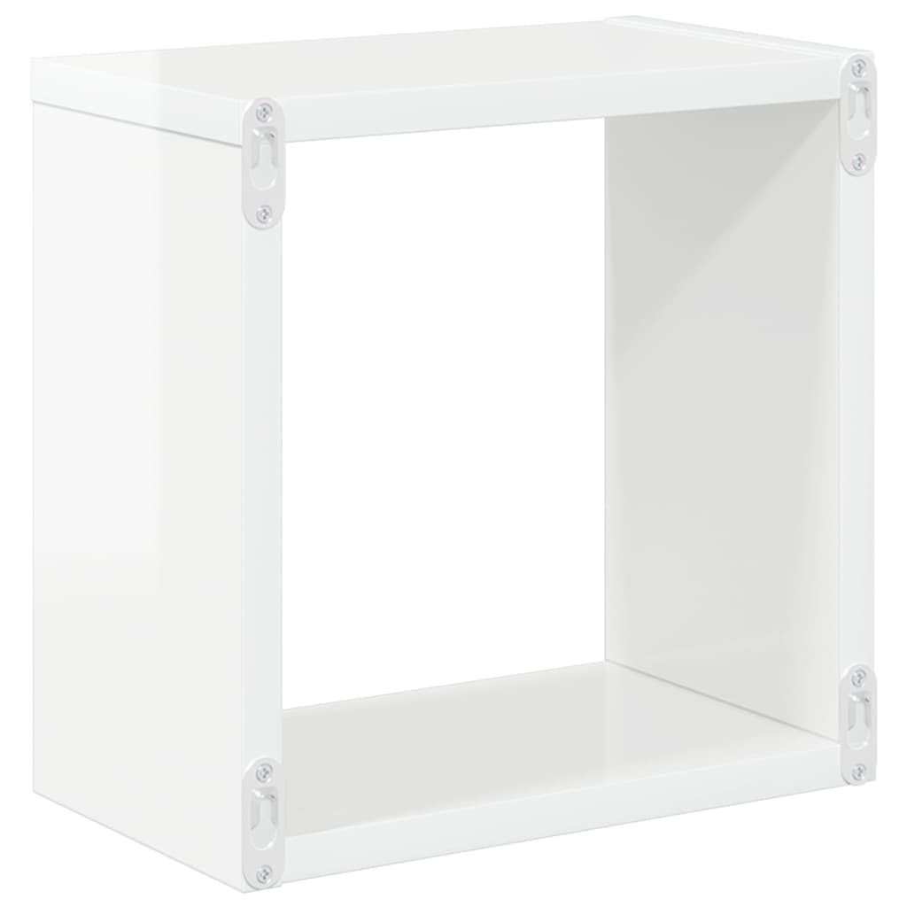 Wall Cube Shelves 6 pcs High Gloss White 26x15x26 cm