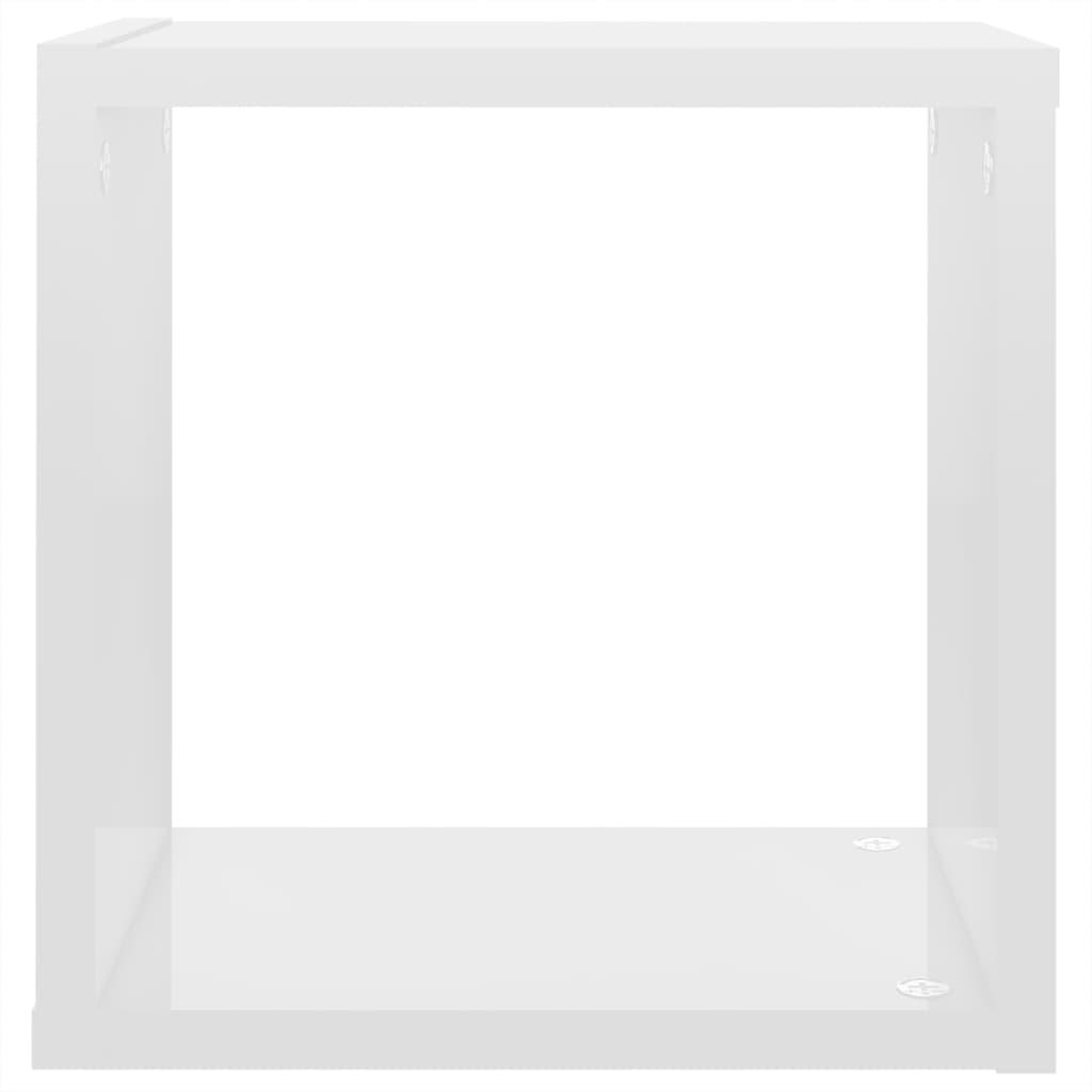 Wall Cube Shelves 6 pcs High Gloss White 26x15x26 cm