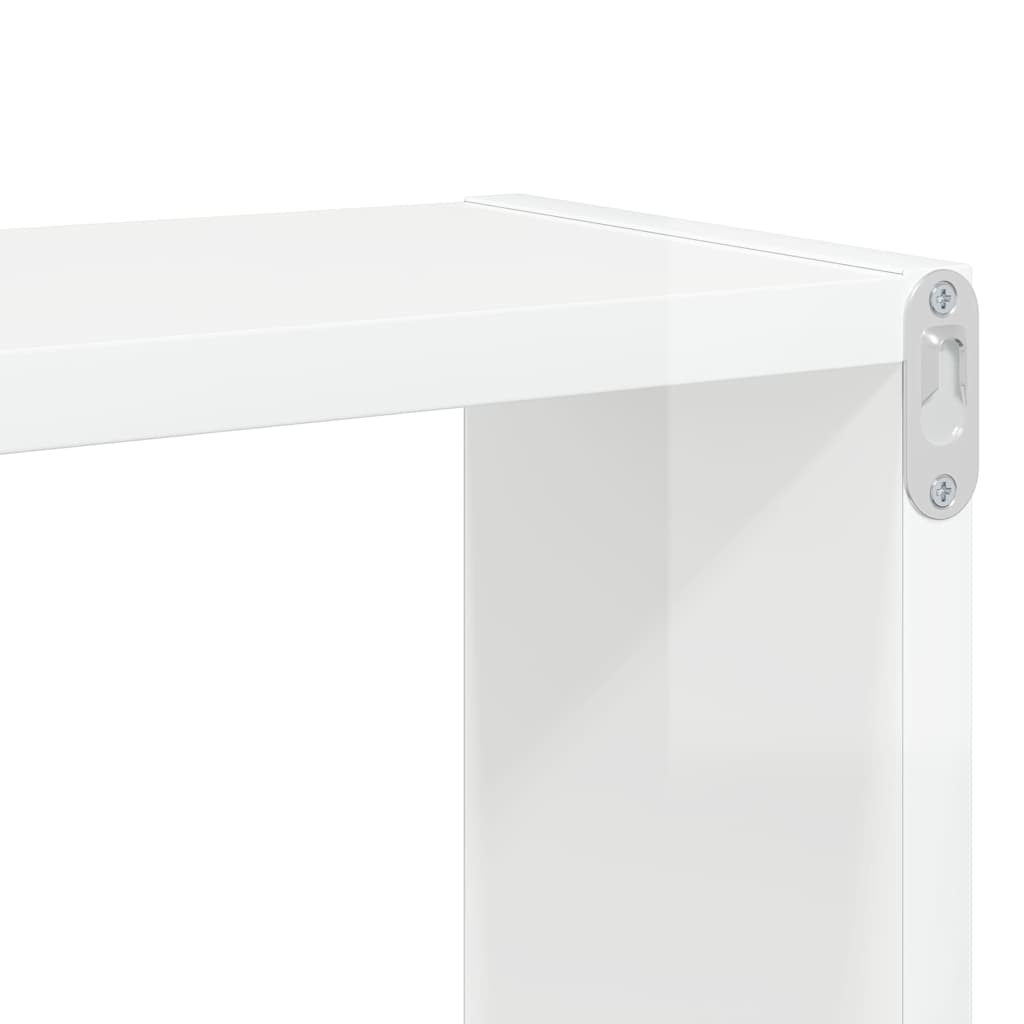 Wall Cube Shelves 6 pcs High Gloss White 26x15x26 cm
