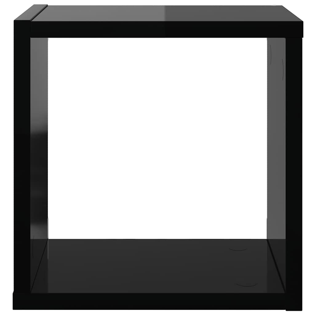 Wall Cube Shelves 4 pcs High Gloss Black 26x15x26 cm