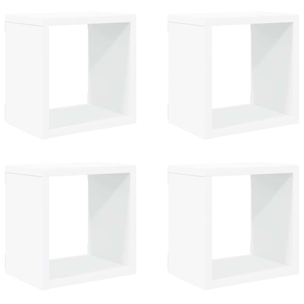 Wall Cube Shelves 4 pcs White 22x15x22 cm