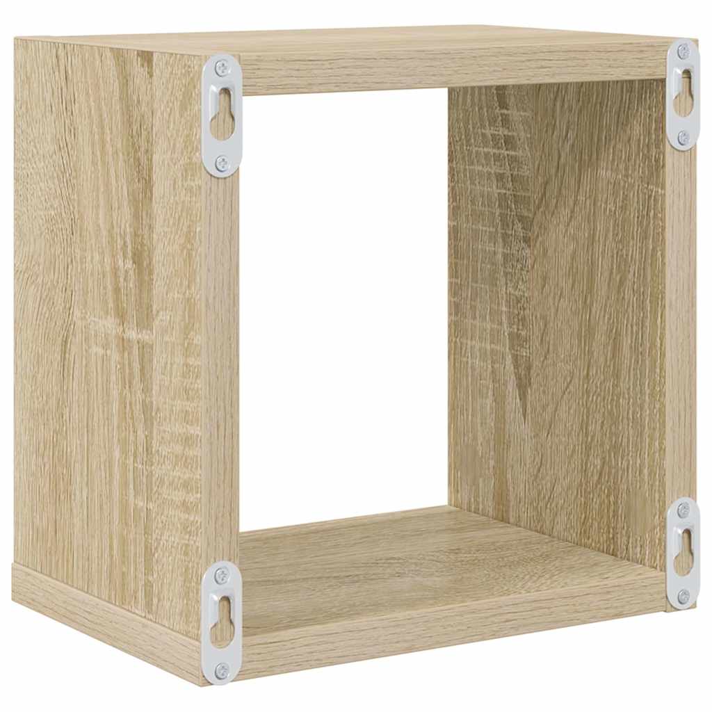 Wall Cube Shelves 4 pcs Sonoma Oak 22x15x22 cm