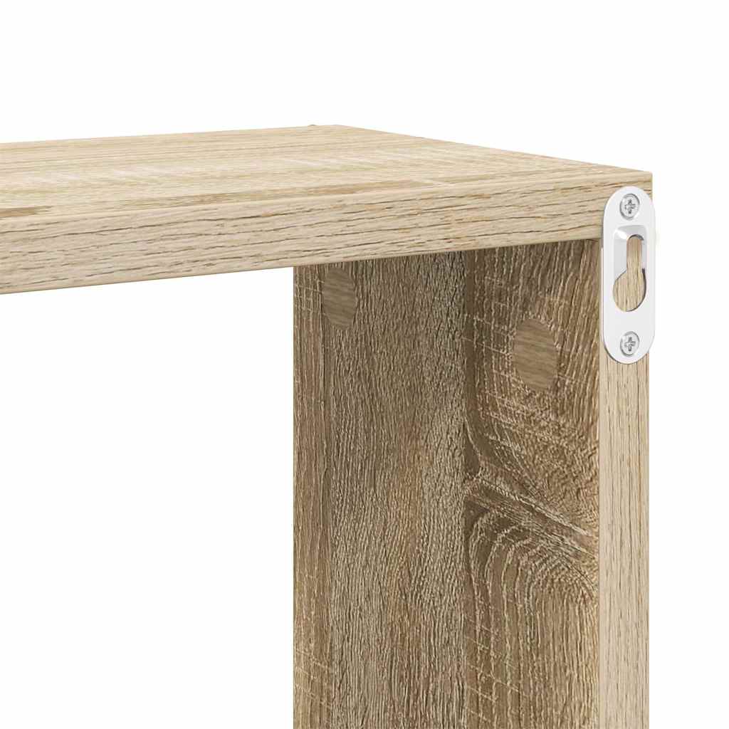 Wall Cube Shelves 4 pcs Sonoma Oak 22x15x22 cm