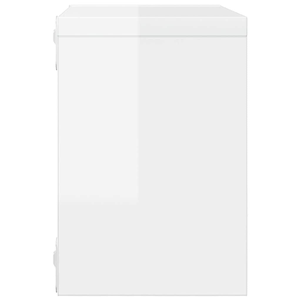 Wall Cube Shelves 4 pcs High Gloss White 22x15x22 cm