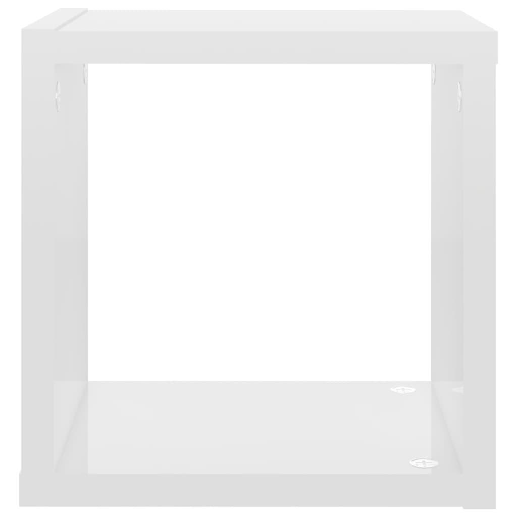 Wall Cube Shelves 4 pcs High Gloss White 22x15x22 cm