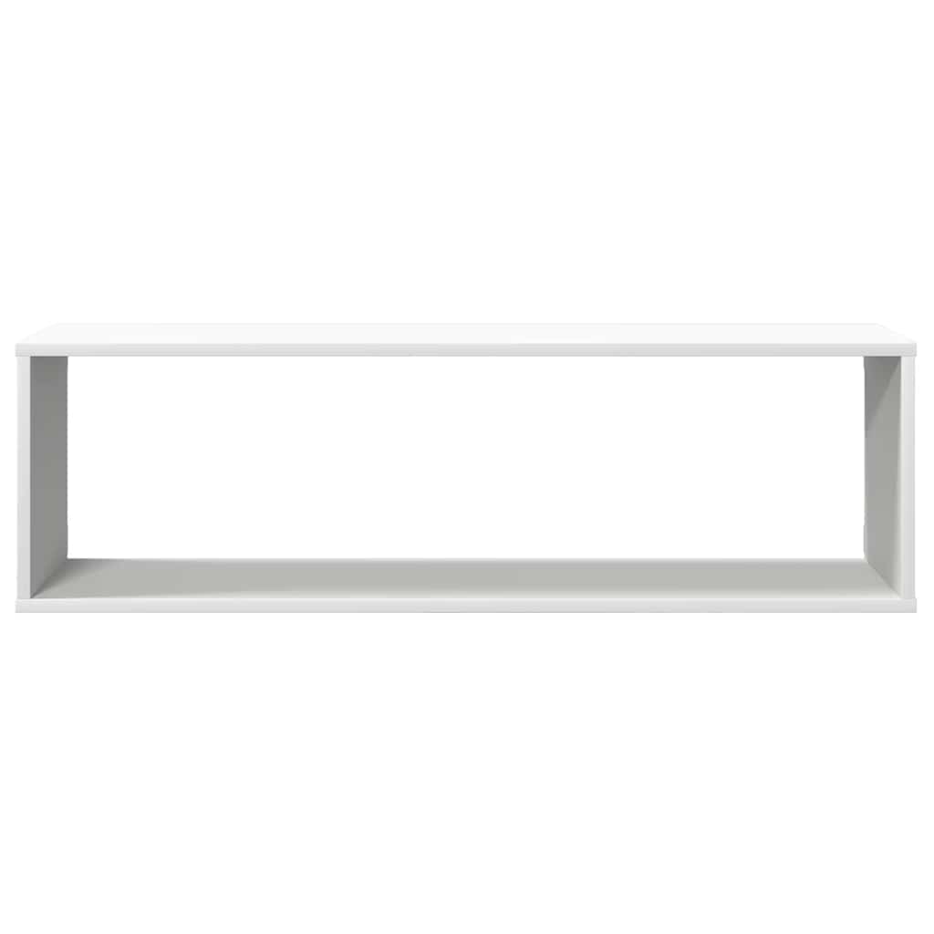 Wall Cube Shelves 2 pcs White 100x15x30 cm Engineered Wood