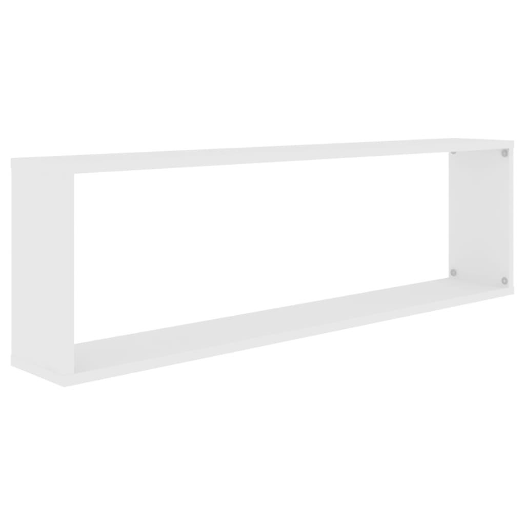 Wall Cube Shelves 2 pcs White 100x15x30 cm Engineered Wood