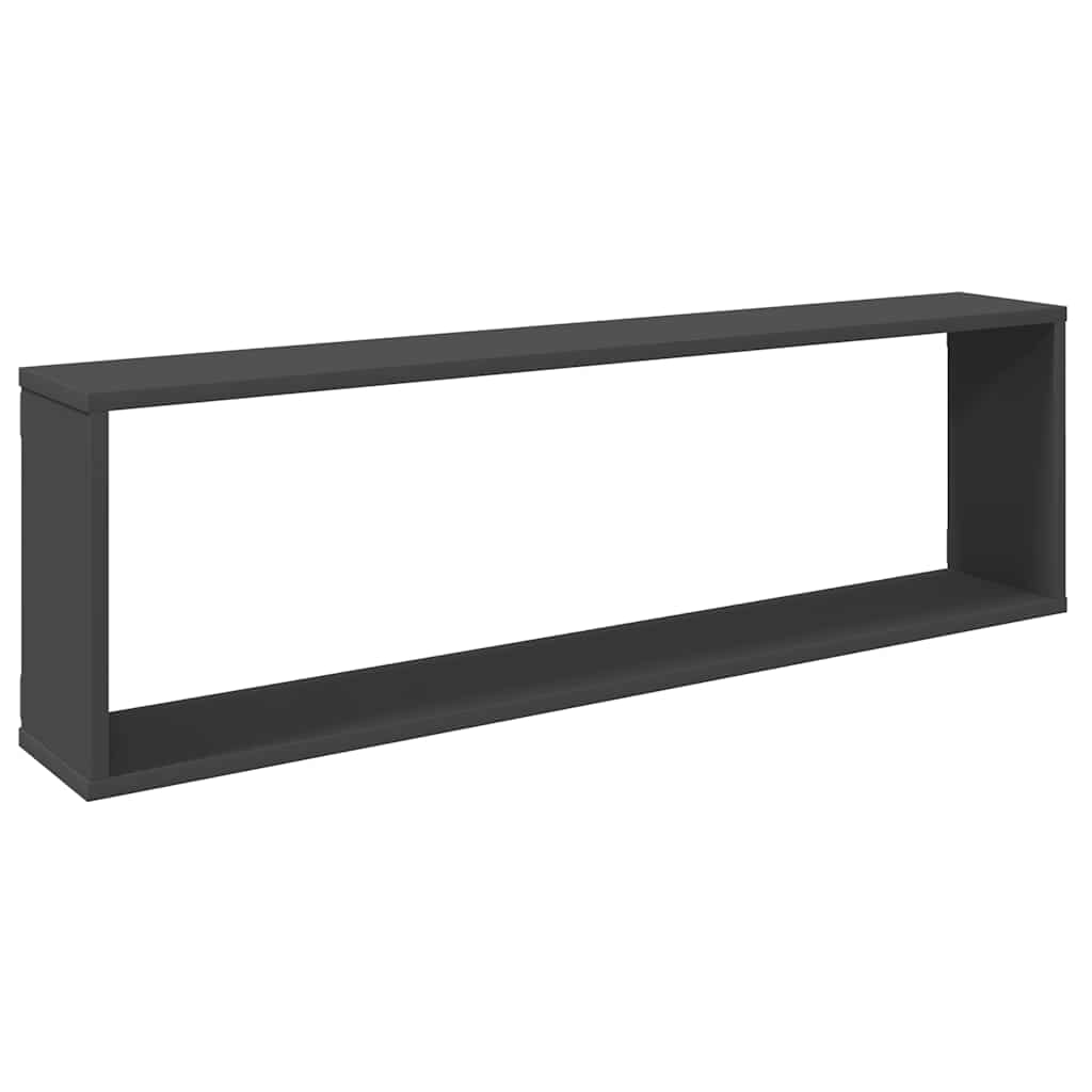 Wall Cube Shelves 2 pcs Grey 100x15x30 cm Engineered Wood