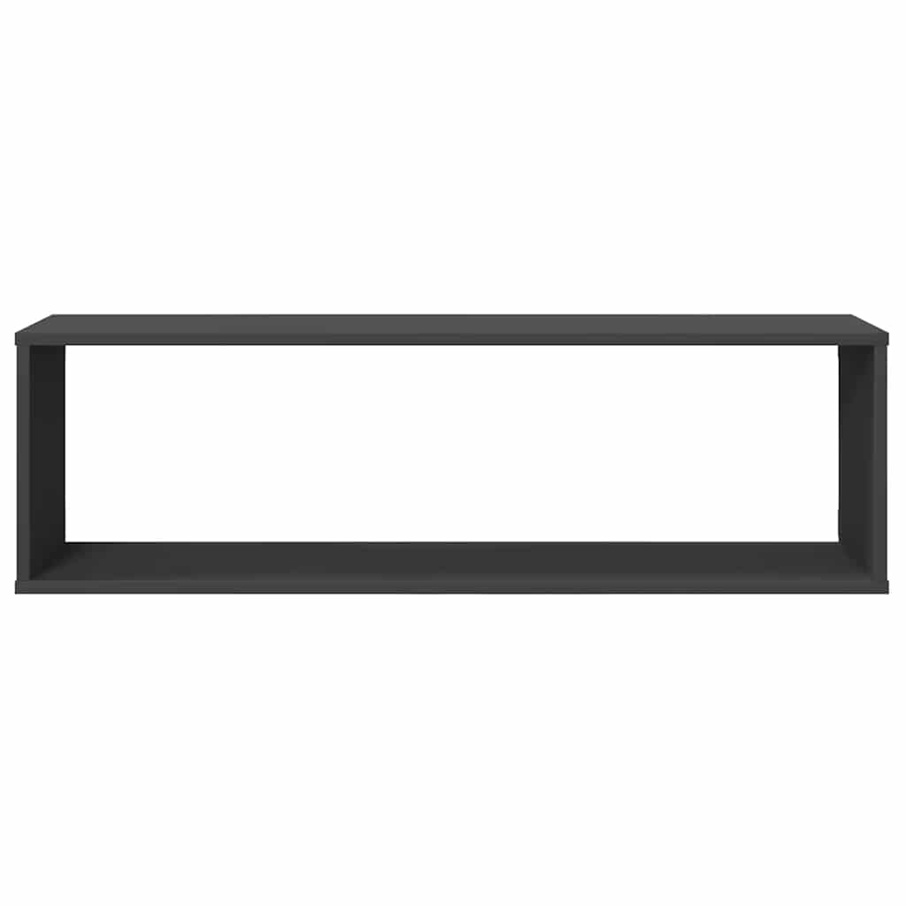 Wall Cube Shelves 2 pcs Grey 100x15x30 cm Engineered Wood