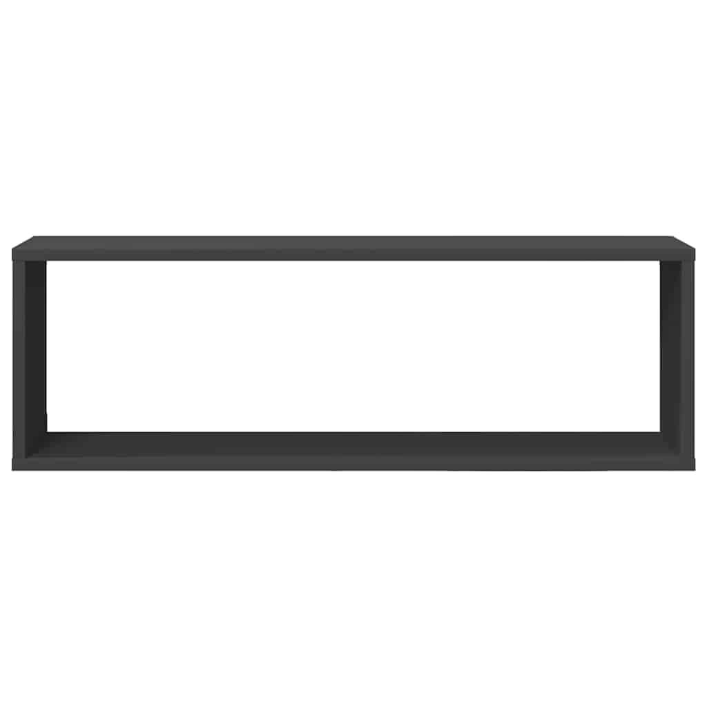 Wall Cube Shelves 2 pcs Grey 80x15x26.5 cm Engineered Wood