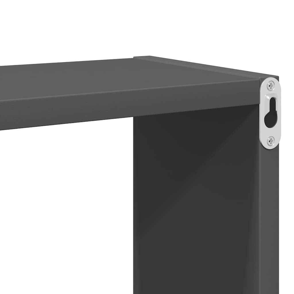 Wall Cube Shelves 2 pcs Grey 80x15x26.5 cm Engineered Wood