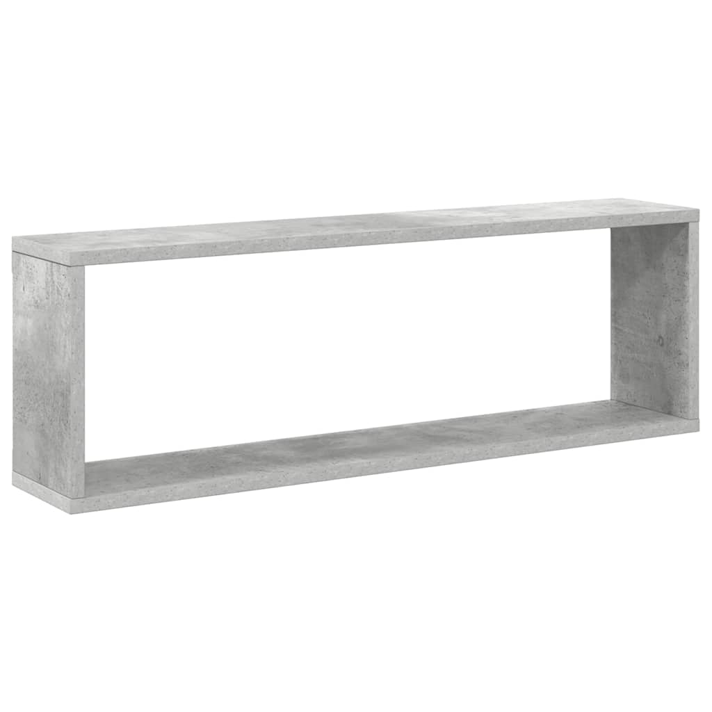 Wall Cube Shelves 4 pcs Concrete Grey 80x15x26.5 cm Engineered Wood