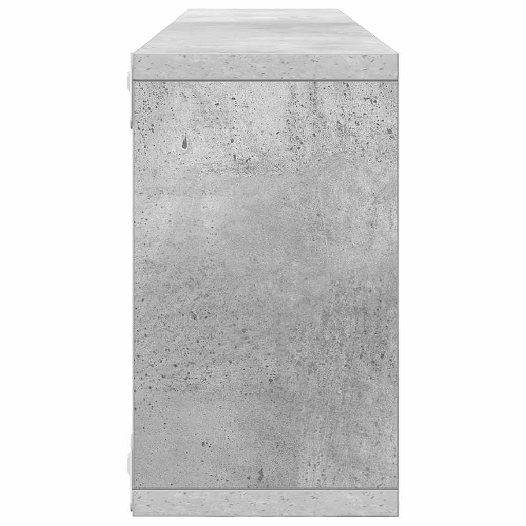 Wall Cube Shelves 4 pcs Concrete Grey 80x15x26.5 cm Engineered Wood