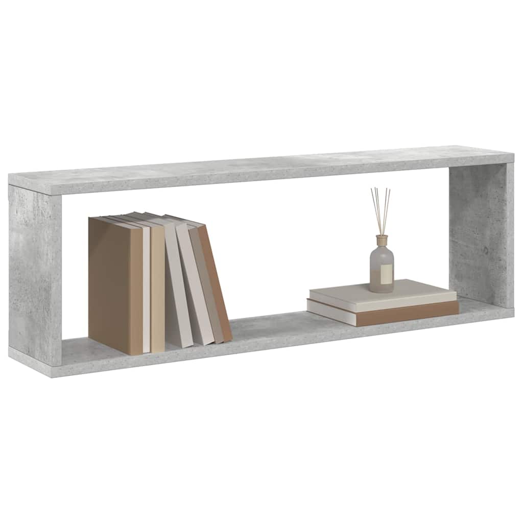 Wall Cube Shelves 6 pcs Concrete Grey 80x15x26.5 cm Engineered Wood