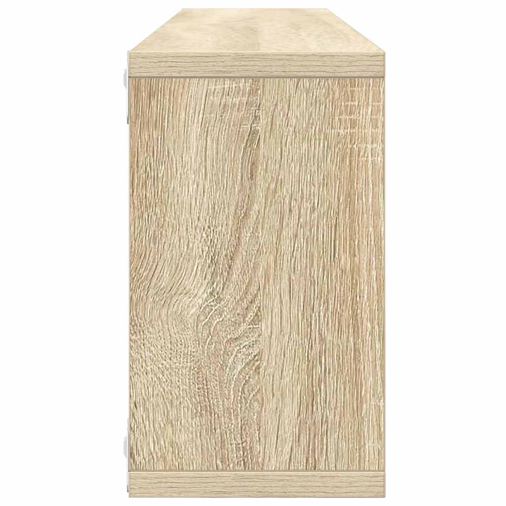 Wall Cube Shelves 6 pcs White&Sonoma Oak 80x15x26.5cm Engineered Wood