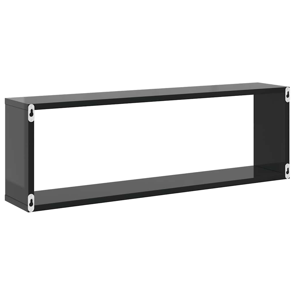 Wall Cube Shelves 6 pcs High Gloss Grey 80x15x26.5 cm Engineered Wood