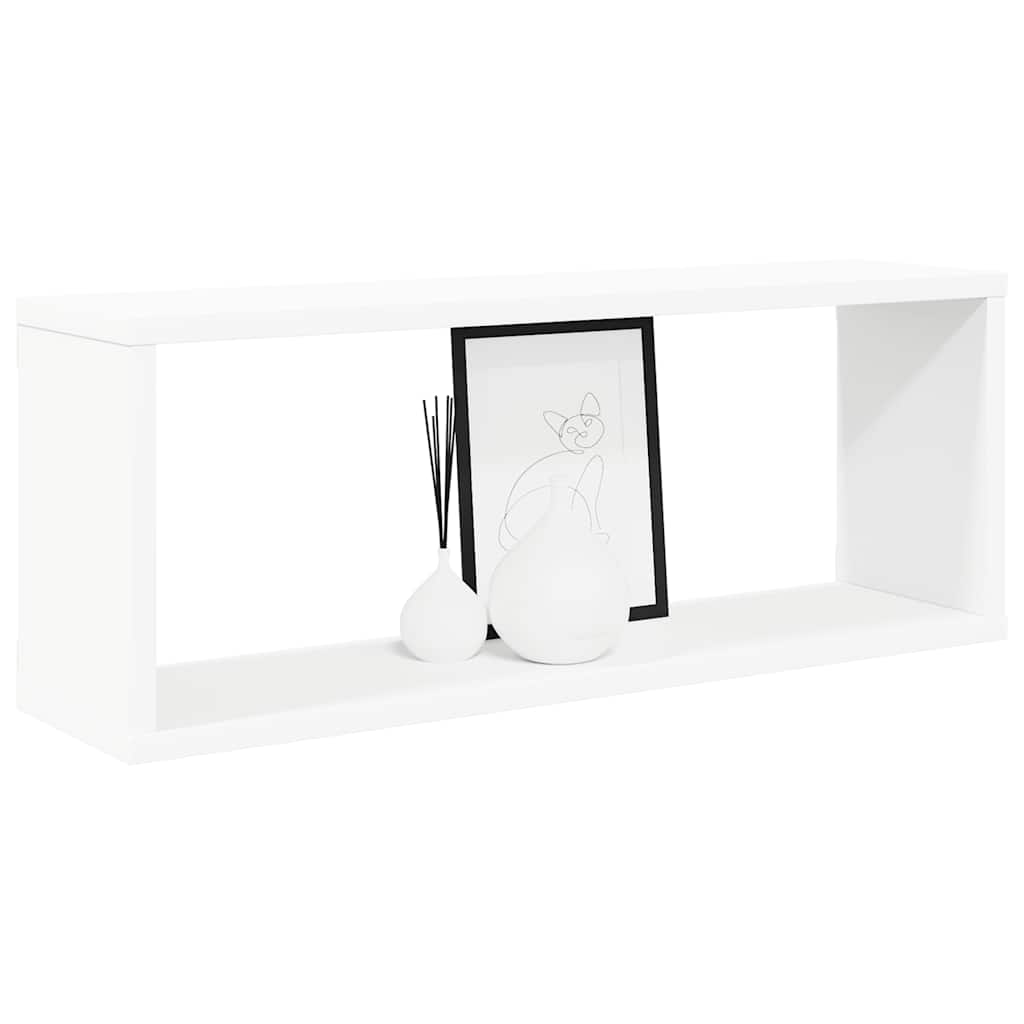 Wall Cube Shelves 2 pcs White 60x15x23 cm Engineered Wood