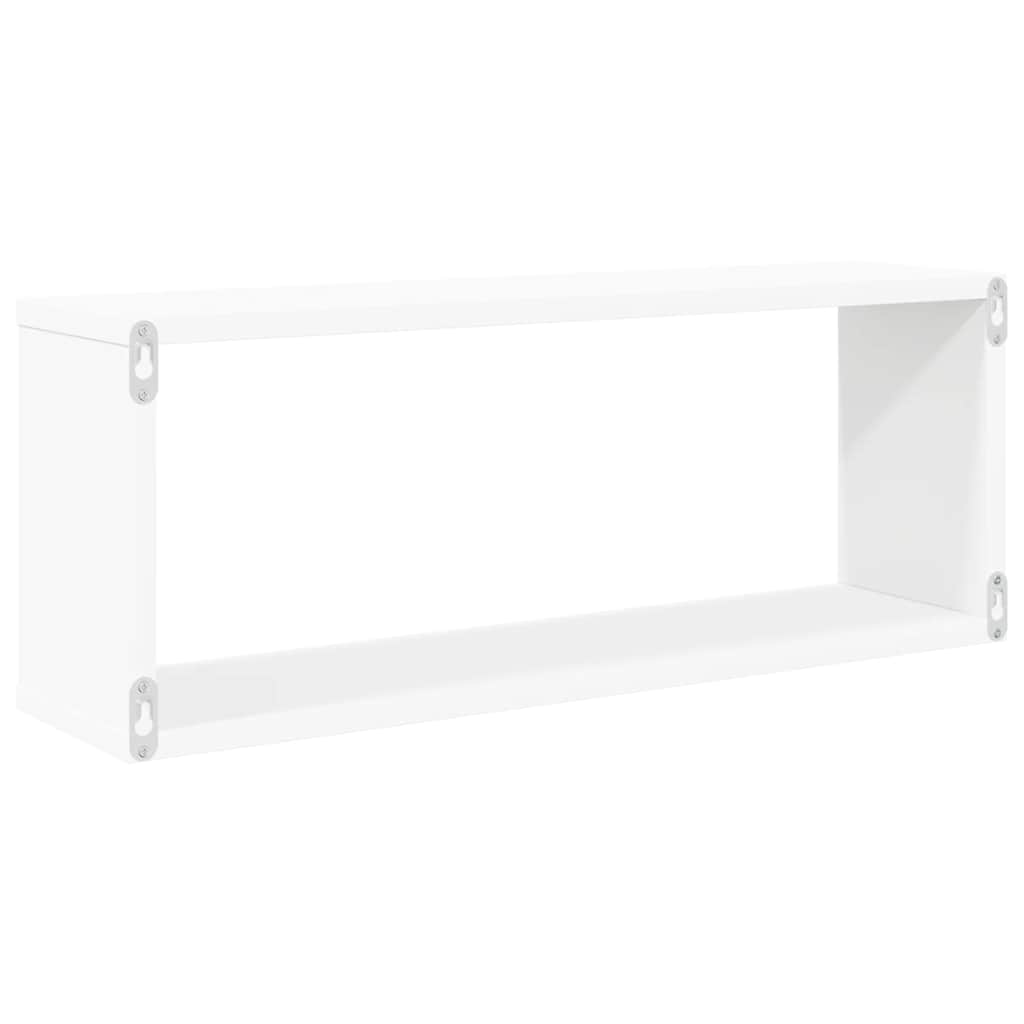 Wall Cube Shelves 2 pcs White 60x15x23 cm Engineered Wood