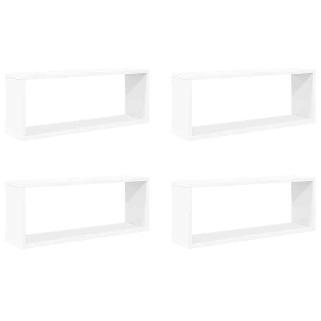 Wall Cube Shelves 4 pcs White 60x15x23 cm Engineered Wood