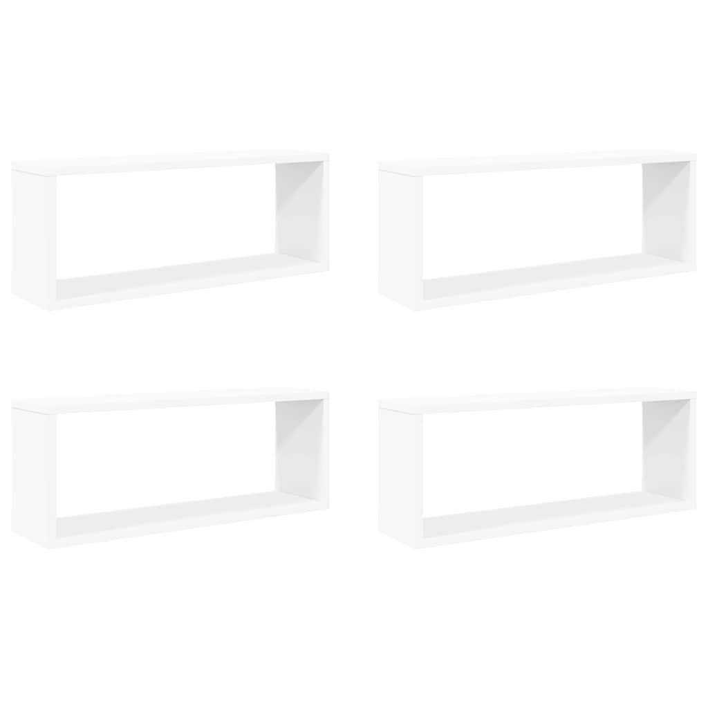 Wall Cube Shelves 4 pcs White 60x15x23 cm Engineered Wood