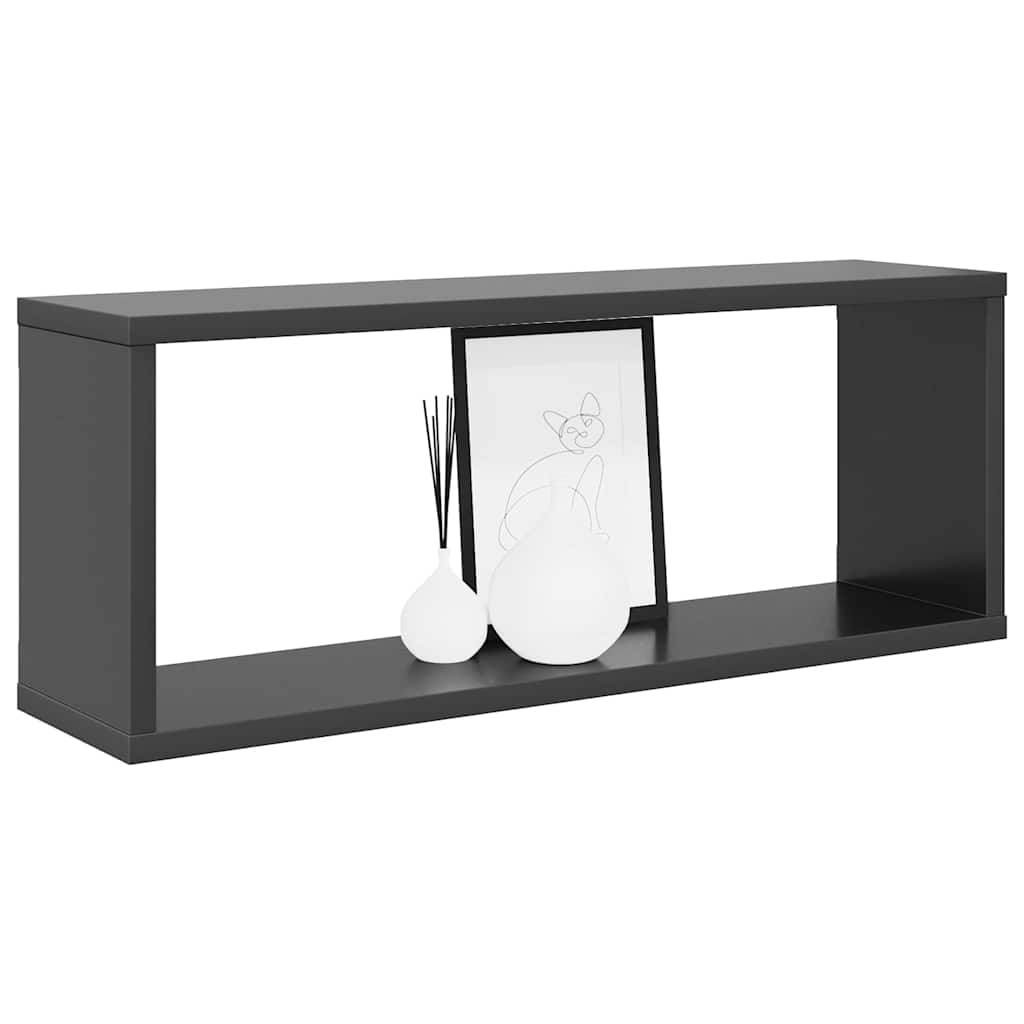 Wall Cube Shelves 6 pcs Grey 60x15x23 cm Engineered Wood