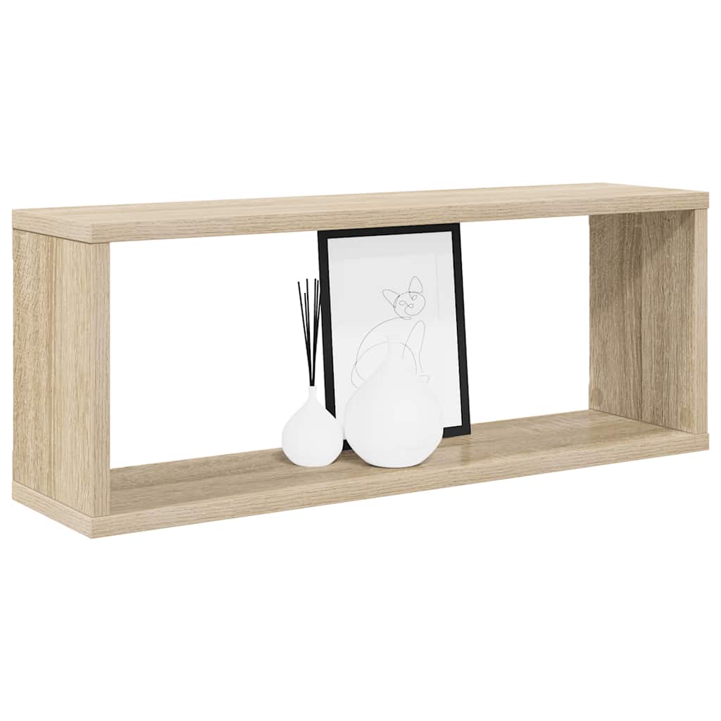 Wall Cube Shelves 2 pcs Sonoma Oak 60x15x23 cm Engineered Wood