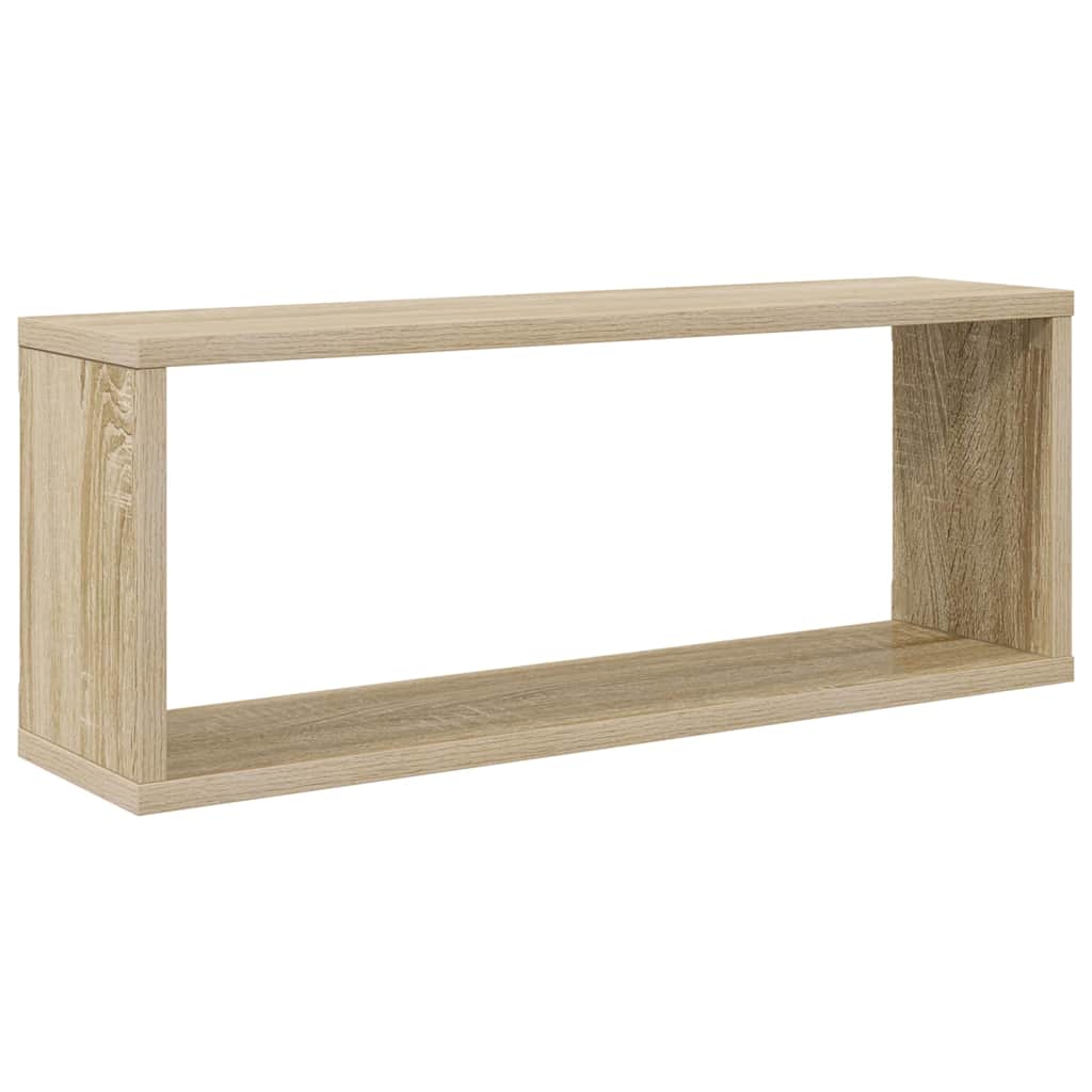 Wall Cube Shelves 2 pcs Sonoma Oak 60x15x23 cm Engineered Wood