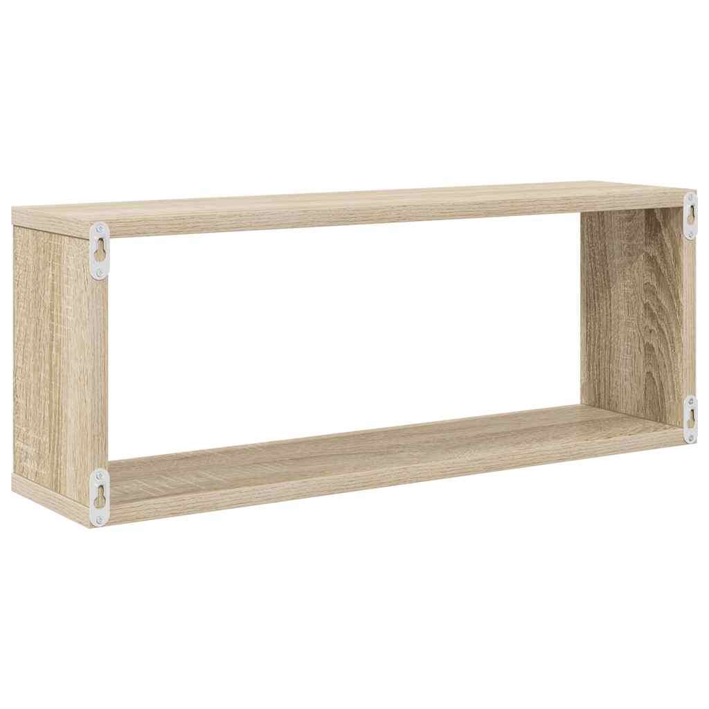 Wall Cube Shelves 2 pcs Sonoma Oak 60x15x23 cm Engineered Wood