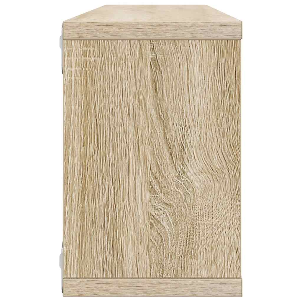 Wall Cube Shelves 4 pcs Sonoma Oak 60x15x23 cm Engineered Wood