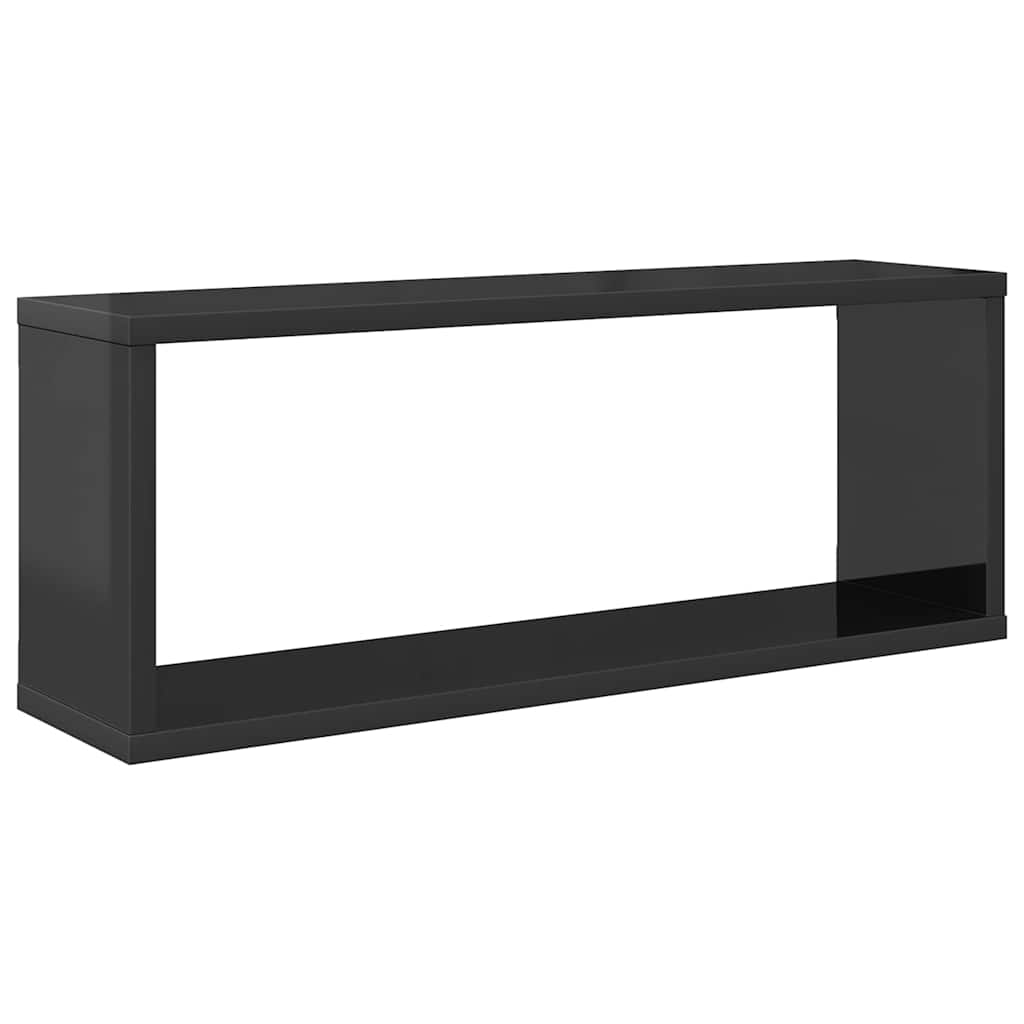 Wall Cube Shelves 6 pcs High Gloss Grey 60x15x23 cm Engineered Wood
