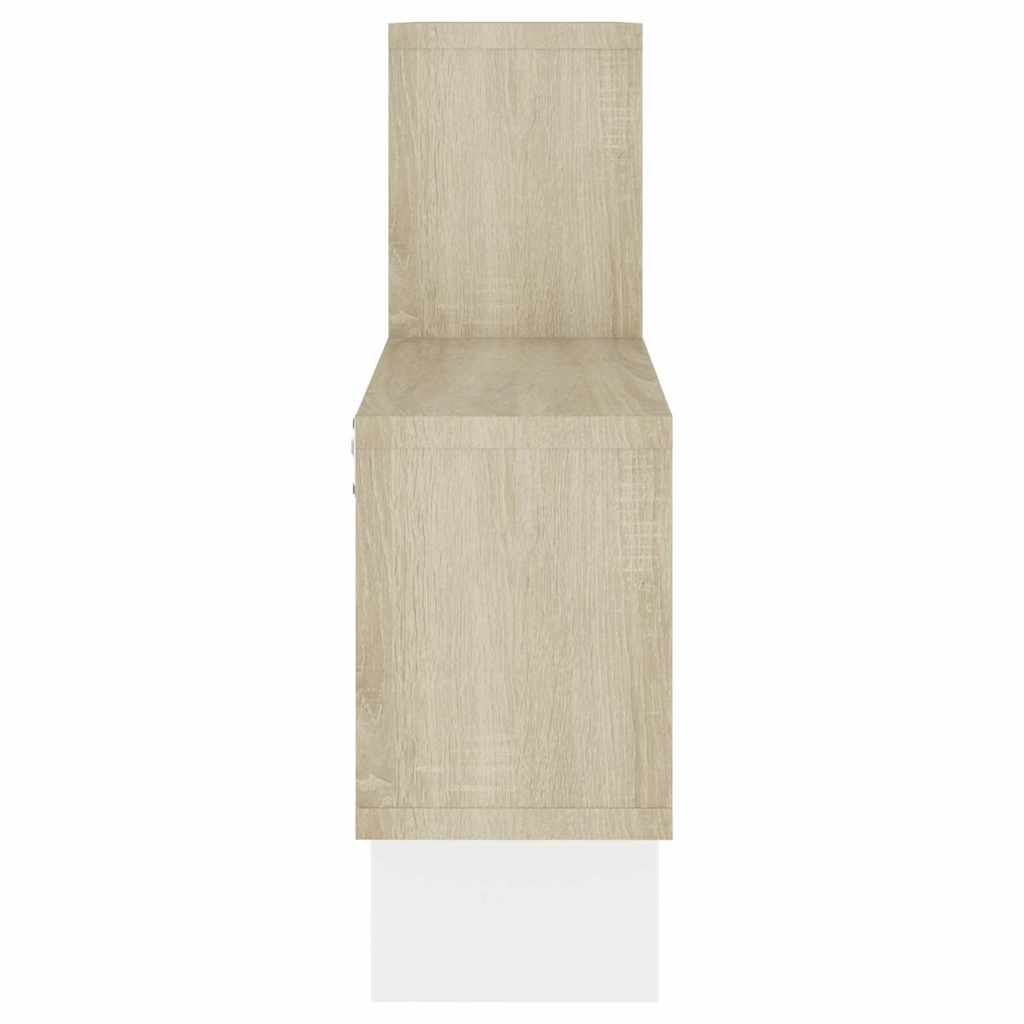 Car-shaped Wall Shelf White & Sonoma Oak 82x15x51 cm Engineered Wood