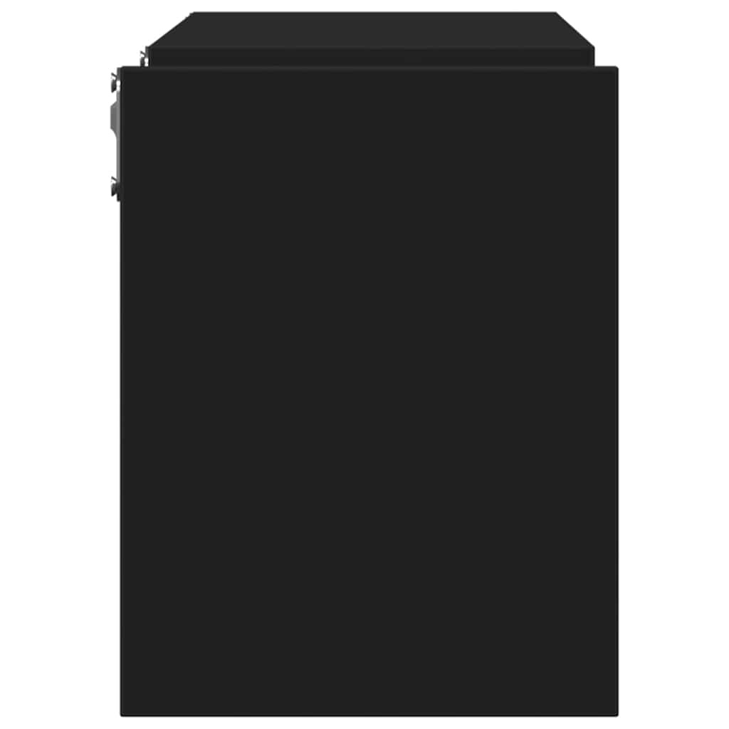 Wall Shelves 2 pcs Black 100x15x20 cm Engineered Wood