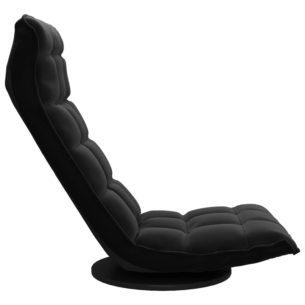 Swivel Floor Chair Black Velvet