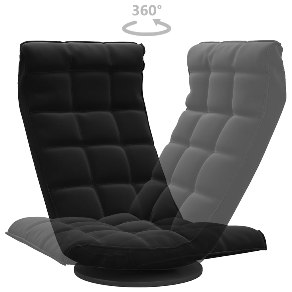 Swivel Floor Chair Black Velvet