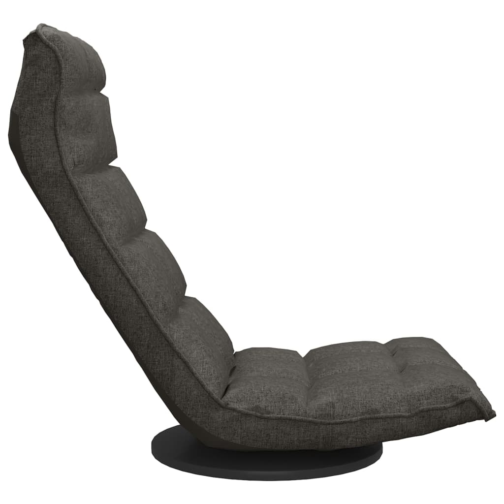 Swivel Floor Chair Dark Grey Fabric