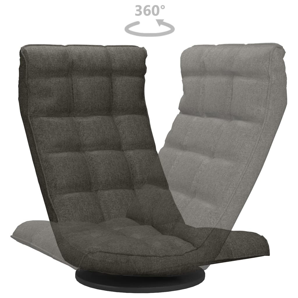 Swivel Floor Chair Dark Grey Fabric
