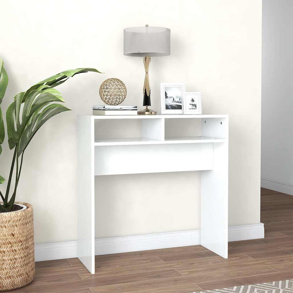 Console Table White 78x30x80 cm Engineered Wood