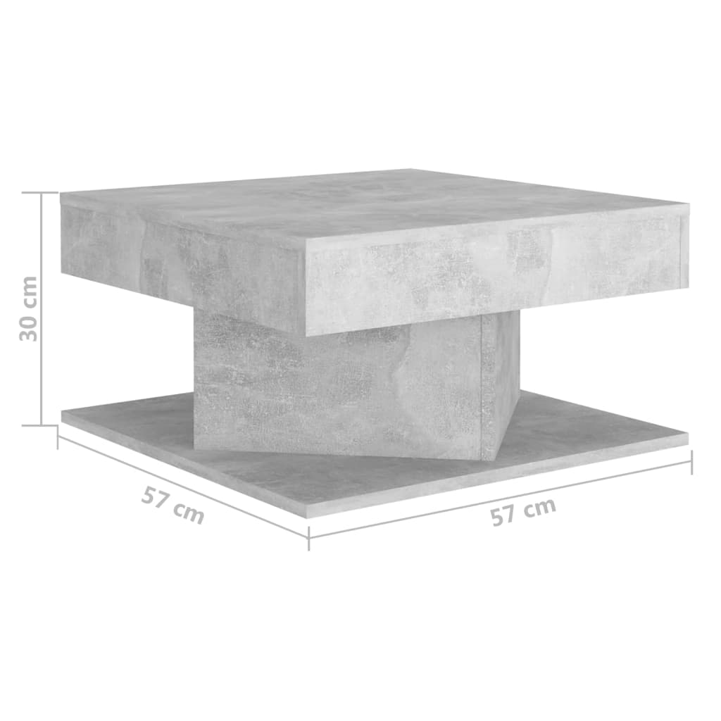 Coffee Table Concrete Grey 57x57x30 cm Engineered Wood