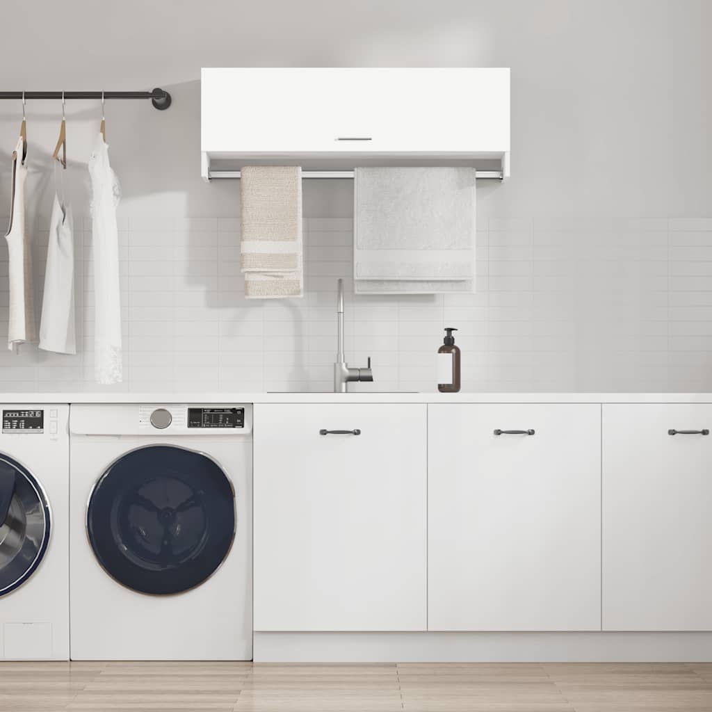 Wardrobe White 100x32.5x35 cm Engineered Wood